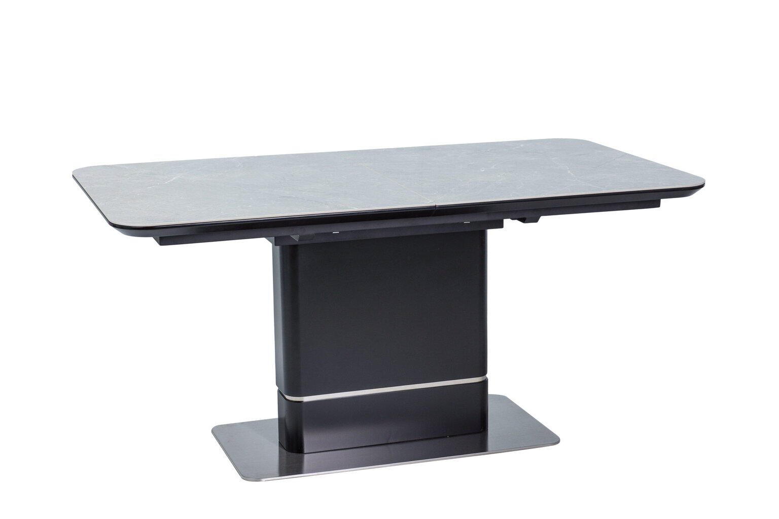Išskleidžiamas stalas Signal Meble Pallas, pilkas/juodas kaina ir informacija | Virtuvės ir valgomojo stalai, staliukai | pigu.lt
