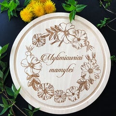 Гравированная деревянная разделочная доска «Mylimiausiai mamytei» цена и информация | Другие оригинальные подарки | pigu.lt