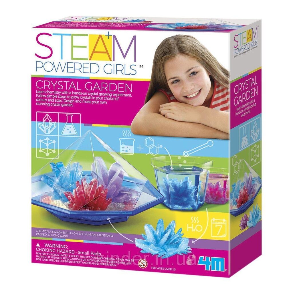 Kūrybinis rinkinys mergaitėms Krištolo sodas 4M Steam Powered kaina ir informacija | Lavinamieji žaislai | pigu.lt