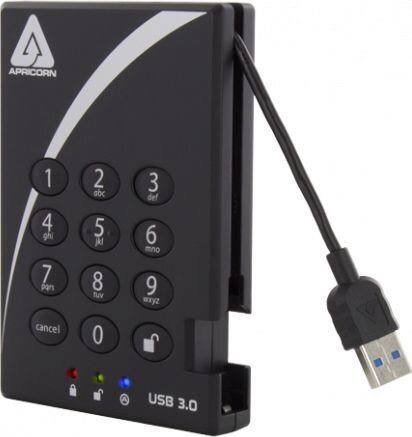 HDD ext. 2,5 1TB Apricorn Aegis Padl. цена и информация | Išoriniai kietieji diskai (SSD, HDD) | pigu.lt