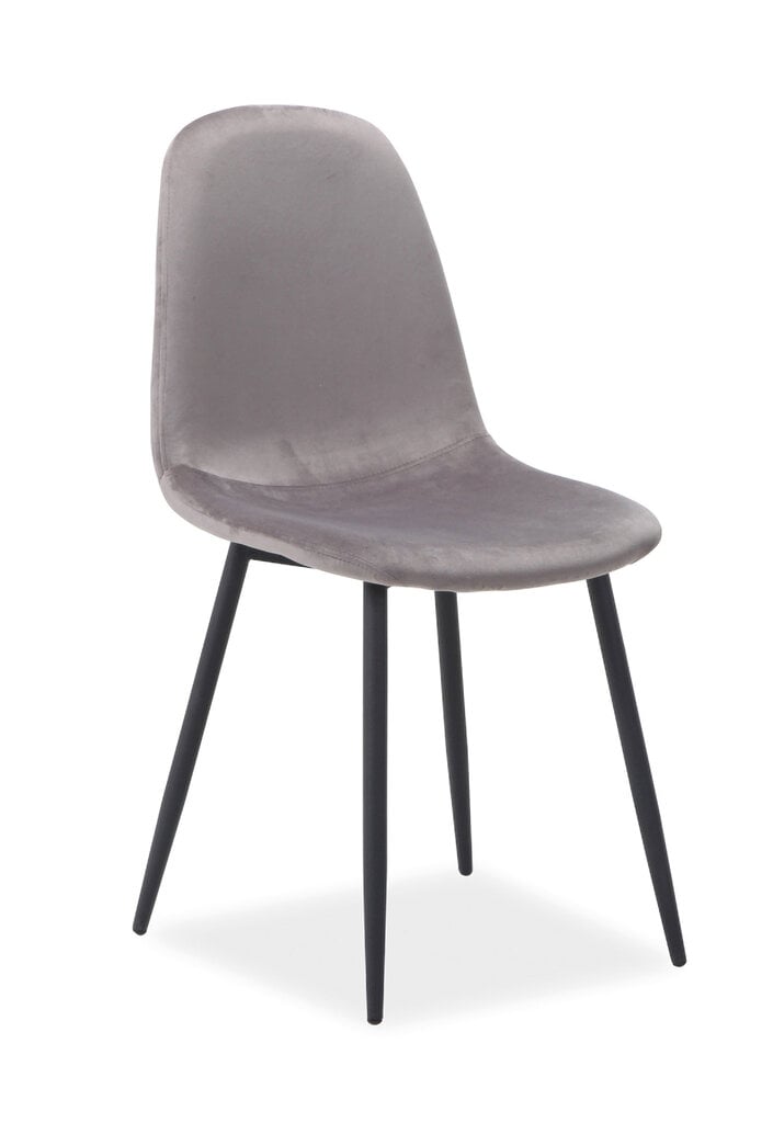 4-ių kėdžių komplektas Signal Meble Fox Velvet, pilkas/juodas kaina ir informacija | Virtuvės ir valgomojo kėdės | pigu.lt