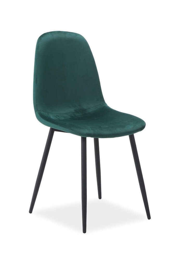 4-ių kėdžių komplektas Fox Velvet, žalias/juodas kaina ir informacija | Virtuvės ir valgomojo kėdės | pigu.lt