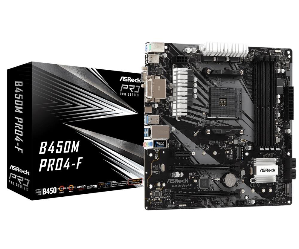 Asrock B450M Pro4-F цена и информация | Pagrindinės plokštės | pigu.lt