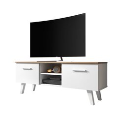 RTV столик Piast, белый/цвет дуба цена и информация | Тумбы под телевизор | pigu.lt