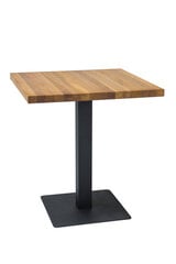 Столик Signal Meble Puro-II, 70 см, дуб/черного цвета цена и информация | Кухонные и обеденные столы | pigu.lt