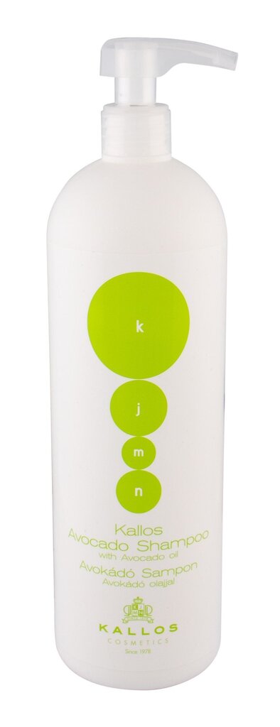Maitinamasis plaukų šampūnas su avokadų aliejumi Kallos Avocado Cosmetics, 1000 ml kaina ir informacija | Šampūnai | pigu.lt