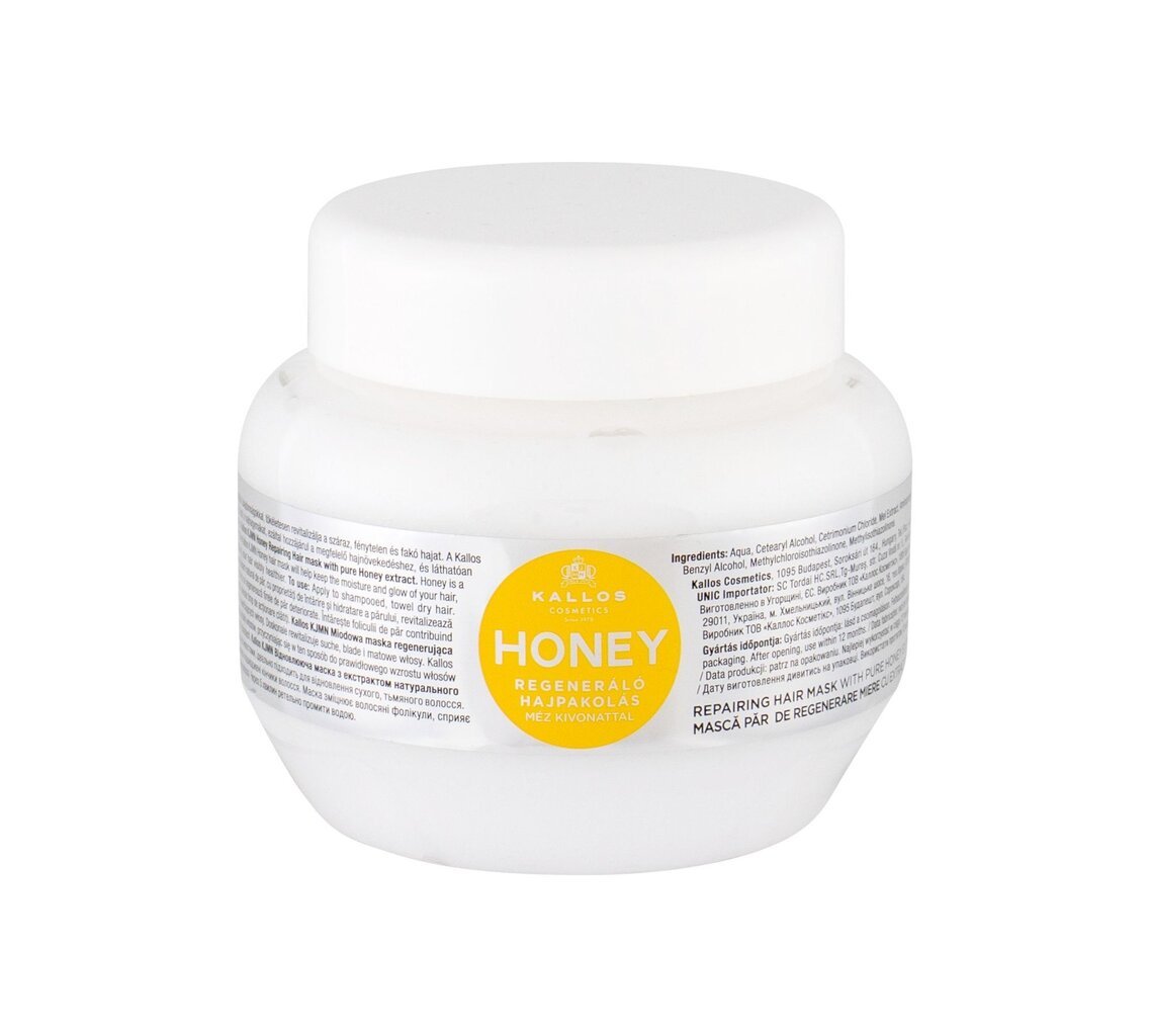Plaukų kaukė Kallos Cosmetics Honey 275 ml цена и информация | Priemonės plaukų stiprinimui | pigu.lt