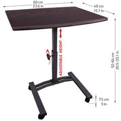 Rašomasis stalas nešiojamam kompiuteriui Tatkraft Salute, rudas kaina ir informacija | Kompiuteriniai, rašomieji stalai | pigu.lt