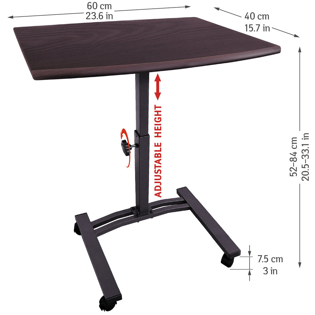 Rašomasis stalas nešiojamam kompiuteriui Tatkraft Salute, rudas цена и информация | Kompiuteriniai, rašomieji stalai | pigu.lt
