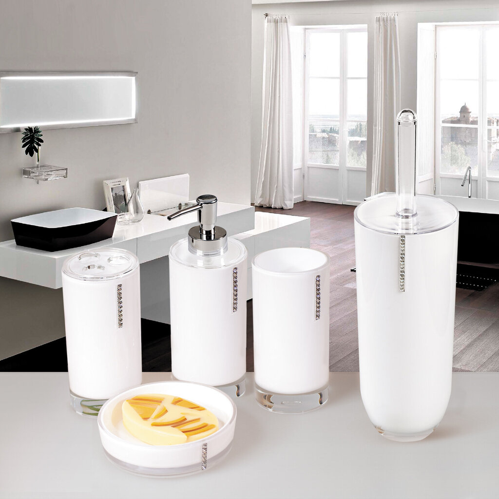 Tatkraft tualeto šepetys su indu Diamond White, baltas kaina ir informacija | Vonios kambario aksesuarai | pigu.lt