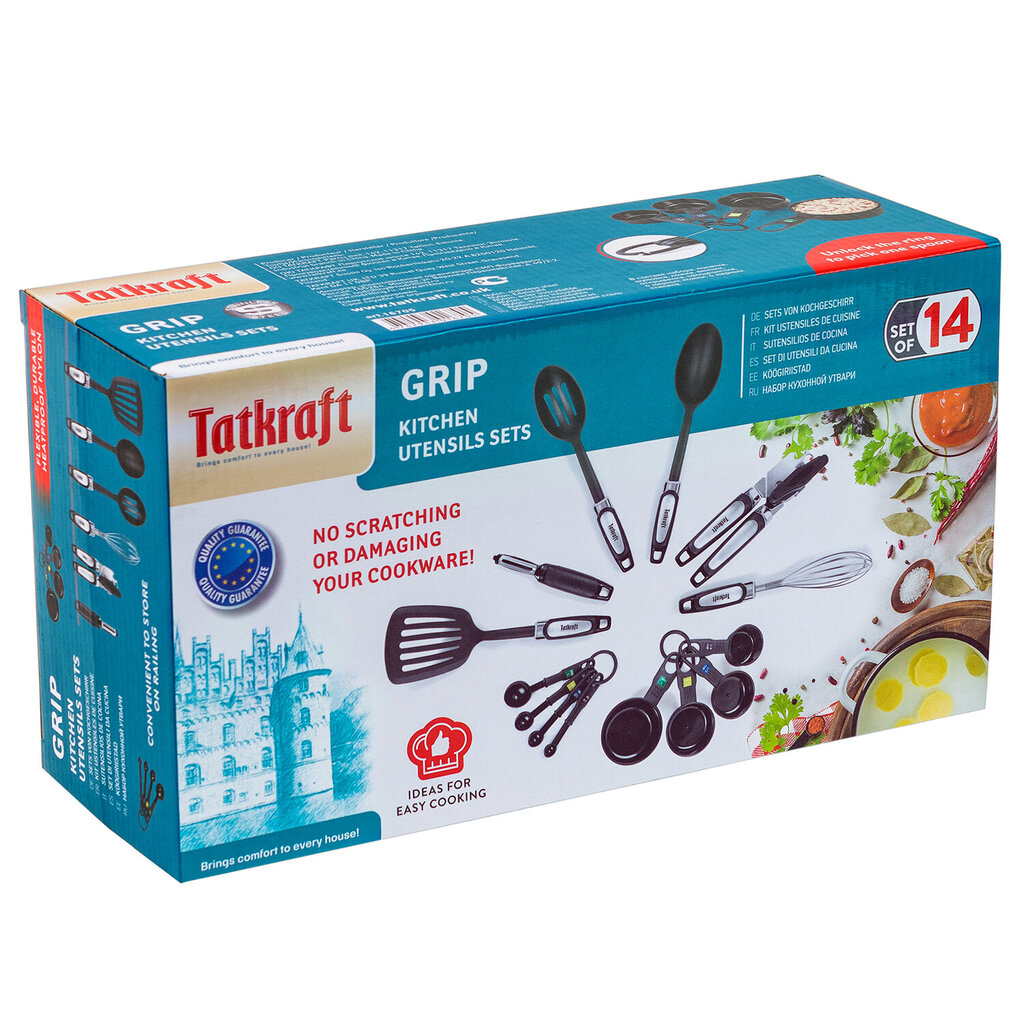 Virtuvės įrankių rinkinys Tatkraft Grip, 14 vnt. kaina ir informacija | Virtuvės įrankiai | pigu.lt