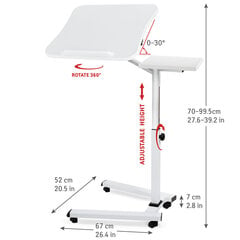 Складной столик для ноутбука Tatkraft Like, белый цена и информация | Компьютерные, письменные столы | pigu.lt