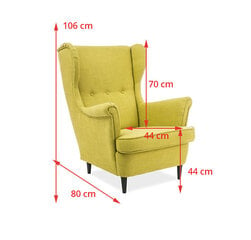 Fotelis Signal Meble Lord Velvet, geltonas/juodas kaina ir informacija | Svetainės foteliai | pigu.lt