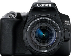 Canon EOS 250D + 18-55мм IS STM Kit, черный цена и информация | Цифровые фотоаппараты | pigu.lt