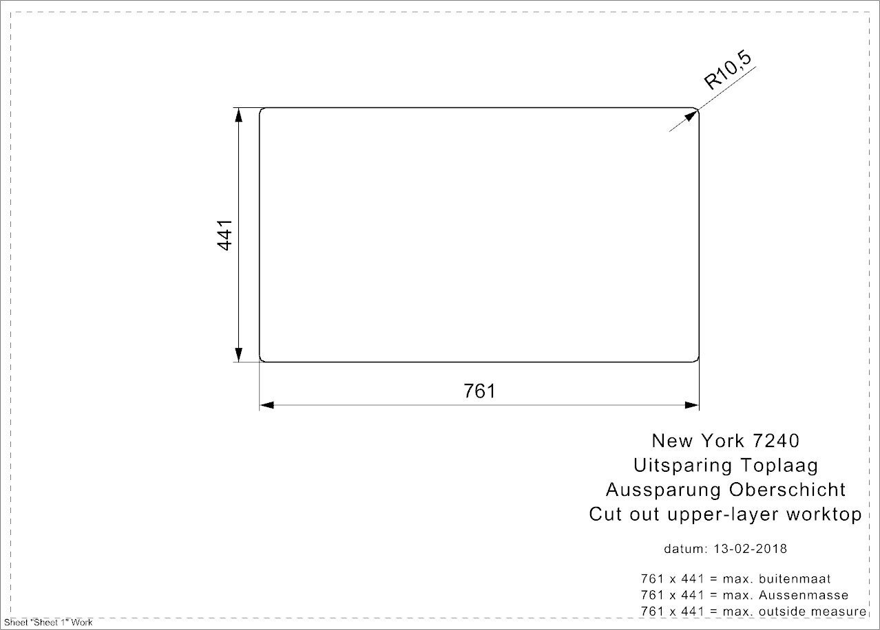 Nerūdijančio plieno virtuvinė plautuvė Reginox New York 72x40 (L) kaina ir informacija | Virtuvinės plautuvės | pigu.lt