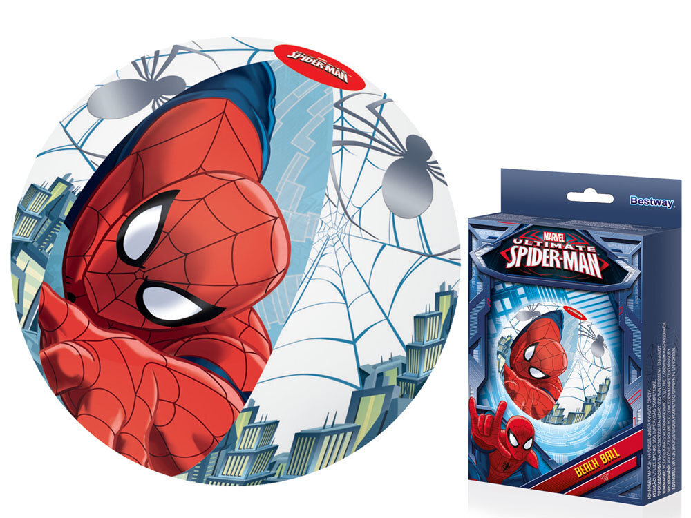 Pripučiamas paplūdimio kamuolys Bestway Spiderman, 51 cm цена и информация | Pripučiamos ir paplūdimio prekės | pigu.lt