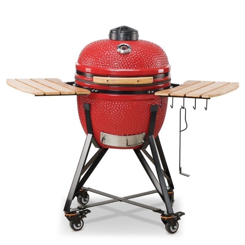 Keraminė kepsninė KAMADO BONO MEDIA 52cm, raudona kaina ir informacija | Kepsninės, griliai | pigu.lt