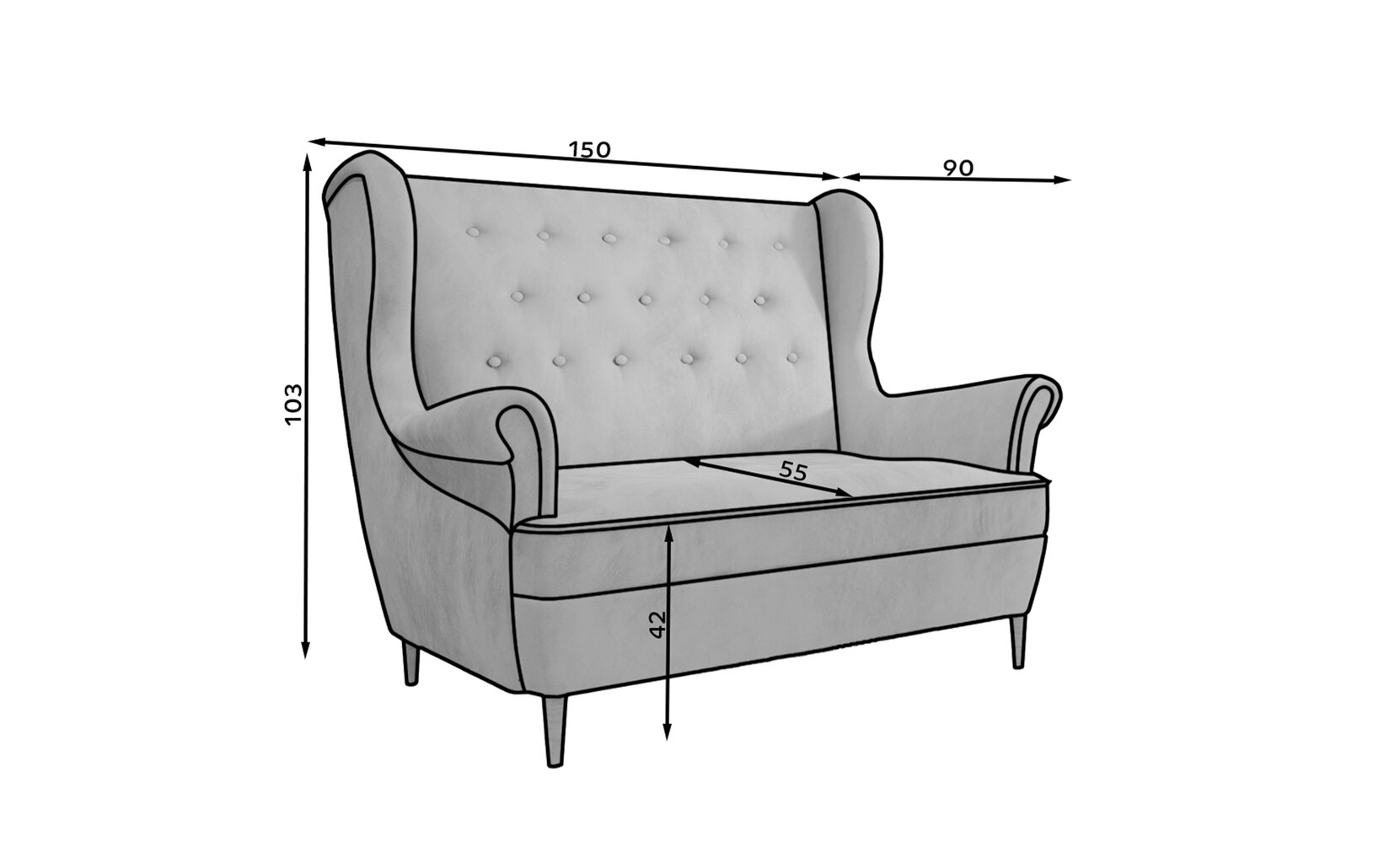 Sofa NORE Aros, tamsiai žalia kaina ir informacija | Sofos | pigu.lt