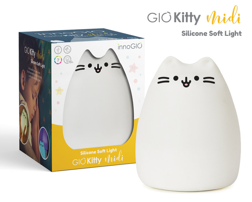 Naktinė lempa InnoGIO Kitty Midi Night Light LJC-101 kaina ir informacija | Saugos varteliai, apsaugos | pigu.lt