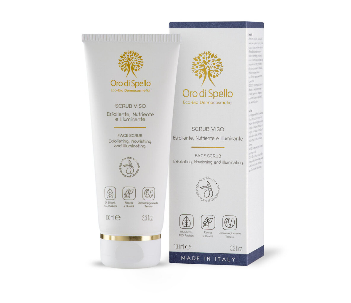 Veido šveitiklis ORO DI SPELLO „Face Scrub Exfoliating, Nourishing and Illuminating“, 100ml kaina ir informacija | Veido prausikliai, valikliai | pigu.lt