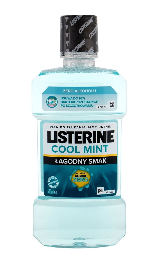 Burnos skalavimo skystis Listerine Cool Mint 500 ml kaina ir informacija | Dantų šepetėliai, pastos | pigu.lt