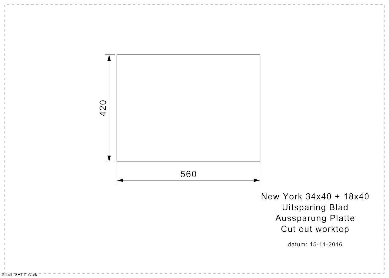 Nerūdijančio plieno virtuvinė plautuvė Reginox New York 34x40+18x40 (L) kaina ir informacija | Virtuvinės plautuvės | pigu.lt