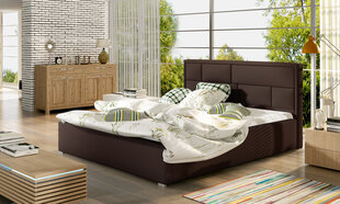 Кровать Latina MTP, 160x200 см, искусственная кожа, коричневая цена и информация | Кровати | pigu.lt