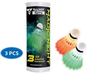 Badmintono skrajukai Talbot Torro Magic Night LED, 3 vnt. kaina ir informacija | Badmintonas | pigu.lt