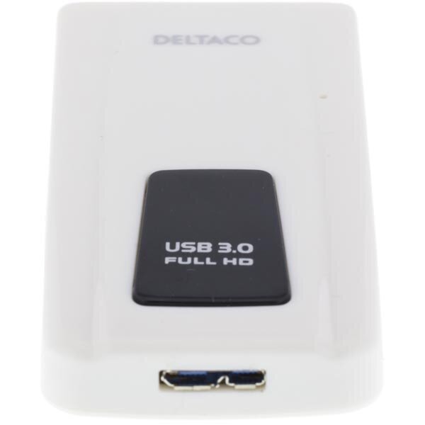 Deltaco USB3-DVI, USB-A/DVI-I/HDMI/VGA kaina ir informacija | Kabeliai ir laidai | pigu.lt