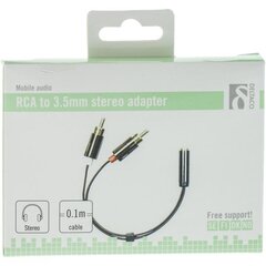 Deltaco AUD-204, Aux Aux 3.5 mm/RCA, 0.1 m kaina ir informacija | Adapteriai, USB šakotuvai | pigu.lt