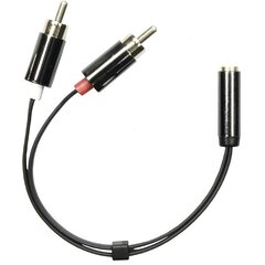 Deltaco AUD-204, Aux Aux 3.5 mm/RCA, 0.1 м цена и информация | Адаптеры, USB-разветвители | pigu.lt