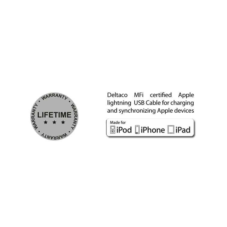 Deltaco IPLH-212, USB B, Lightning, Micro USB, 1m kaina ir informacija | Laidai telefonams | pigu.lt