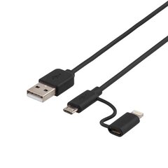 Deltaco IPLH-212, USB B, Lightning, Micro USB, 1 м цена и информация | Кабели для телефонов | pigu.lt