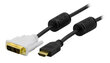 Deltaco HDMI-112, HDMI/DVI, 2 m kaina ir informacija | Kabeliai ir laidai | pigu.lt
