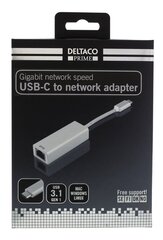 Сетевой адаптер Deltaco Prime USBC-1077, RJ45/USB-C цена и информация | Кабели и провода | pigu.lt