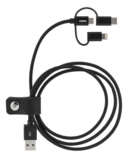 Streetx IPLH-584, USB-microUSB/Lightning/USB-C, 1m цена и информация | Laidai telefonams | pigu.lt