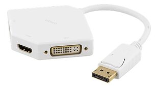 Deltaco DP-MULTI5, DVI/HDMI/VGA, 0.2 m kaina ir informacija | Adapteriai, USB šakotuvai | pigu.lt