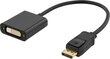 Deltaco DP-HDMI13, DP/HDMI, 0.2 m kaina ir informacija | Kabeliai ir laidai | pigu.lt