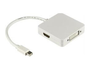 Deltaco DP-MULTI1, Mini DP/DVI/HDMI/DP, 0.2 m kaina ir informacija | Adapteriai, USB šakotuvai | pigu.lt