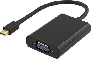 Deltaco DP-VGA13-K, Mini DP/VGA, 0.25 m kaina ir informacija | Adapteriai, USB šakotuvai | pigu.lt