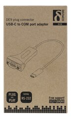 Deltaco USBC-1102, USB-C/RS-232, 0.2 m kaina ir informacija | Adapteriai, USB šakotuvai | pigu.lt