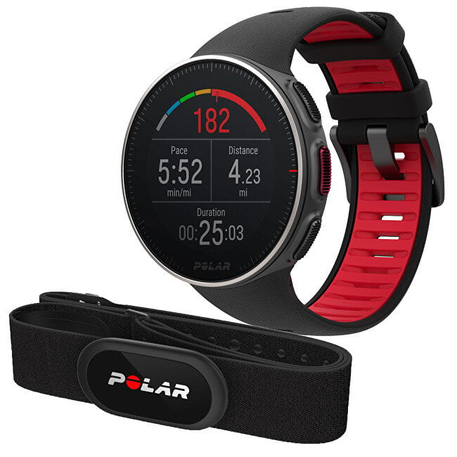 Polar Vantage V Titan HR Black/Red + Polar H10 Heart Monitor Strap