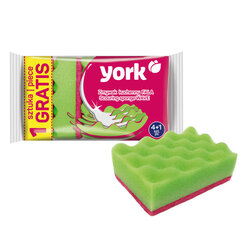 York губки для мытья Wave 4 + 1 шт. цена и информация | Инвентарь для уборки и принадлежности | pigu.lt