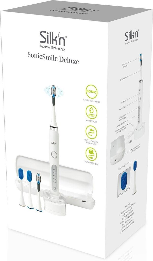 Silk'n Sonic Smile Deluxe SSL1PDE11001 kaina ir informacija | Elektriniai dantų šepetėliai | pigu.lt