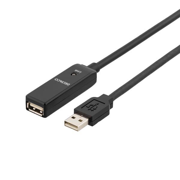 Deltaco USB2-EX10M, USB-A, 10 m kaina ir informacija | Kabeliai ir laidai | pigu.lt