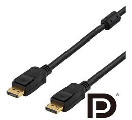 Deltaco DP-1020, DisplayPort, 2m kaina ir informacija | Kabeliai ir laidai | pigu.lt