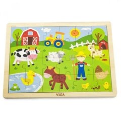 Деревянная головоломка Viga Ферма, 24 шт.  цена и информация | Пазлы | pigu.lt