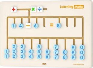 Medinė lenta Išmok matematiką Viga, 50675 kaina ir informacija | Lavinamieji žaislai | pigu.lt