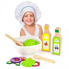 Žaislinis medinis salotų rinkinys kaina ir informacija | Žaislai kūdikiams | pigu.lt
