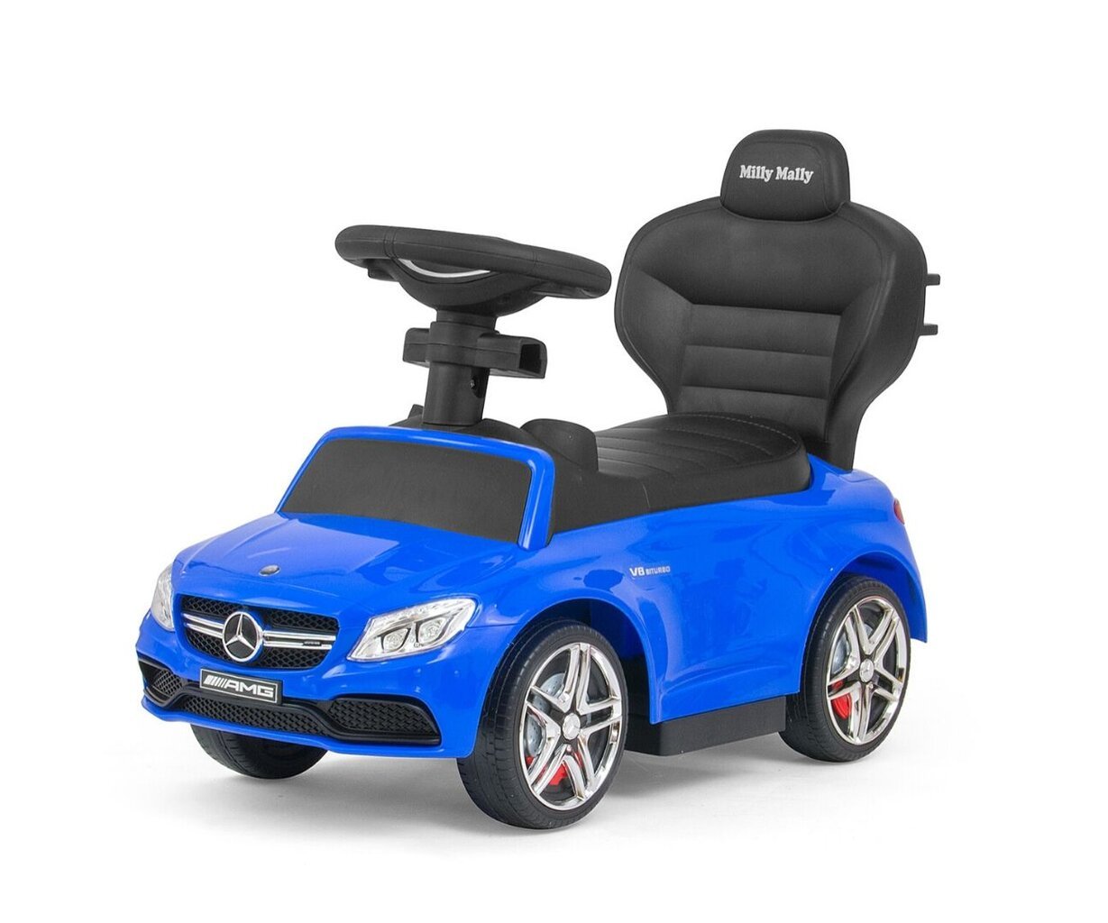 Paspiriamas automobilis Milly Mally „Mercedes-AMG C63 Coupe“,mėlyna kaina ir informacija | Žaislai kūdikiams | pigu.lt